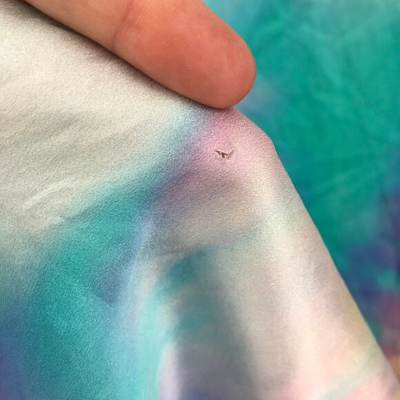 Retrofete Marelene Tie Dye Gown Dress L Cowl Neck Sleeveless Side Slit Maxi Silk - Picture 9 of 11